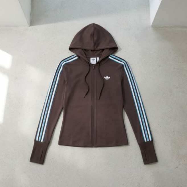 아디다스 후드 트레포일 지퍼 자켓 재킷 - 아우라커피 KW4550