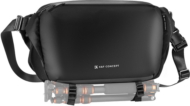 K&F CONCEPT 2 in 1 다기능 카메라 슬링백 12L, 블랙, 1개
