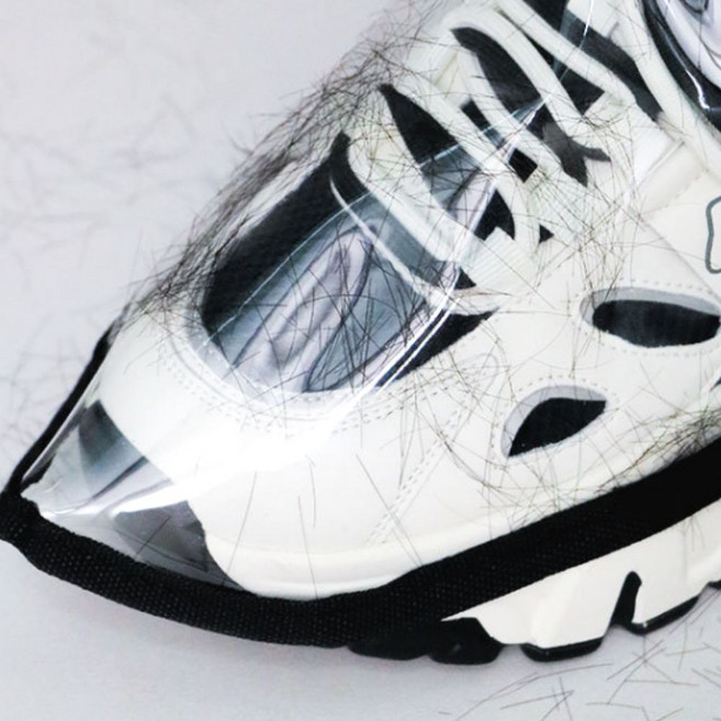 솔레르 미용실 머리카락 신발커버 덮개, 3개, 투명소형