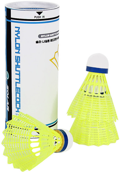 솔라 나일론셔틀콕, 1개, 3개입, 라임