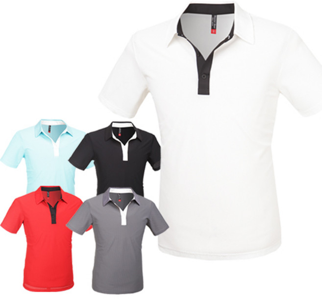 제로다몰 깔끔한 5가지 색상 빅사이즈 데일리 편안한 남성골프웨어 시원한 여름 셔츠카라 반팔