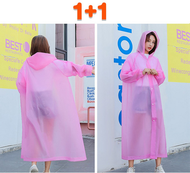 R 레인코트 1+1 보급형 EVA 남여공용 방수 휴대용 비옷 우비