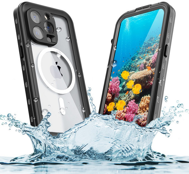 위베런 스마트폰 퍼펙트 방수 케이스 물놀이 워터밤 방수팩, 블랙, 1개, 아이폰 12 프로