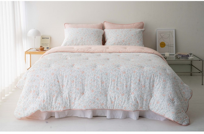 (세탁망 증정) 송화침장 프리미엄 꽃무늬 모달이불 먼지없는 항균 모달 가벼운이불 화사한 차렵이불