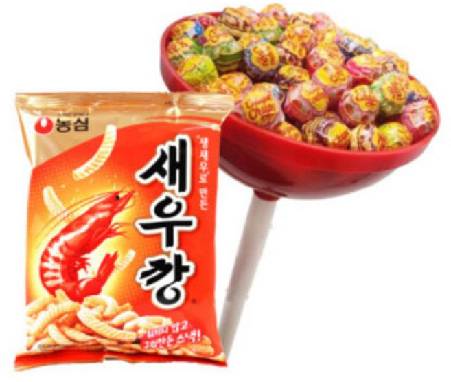 츄파춥스 슈퍼메가 50입+새우깡 90g, 단일구성, 1