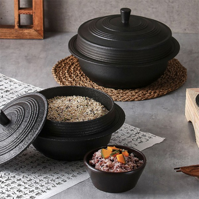 인덕션겸용 통주물 무쇠 가마솥 12~24cm 밥 미니 대형 업소용 가정용 가마솥 리빙아트, 14cm (1~2인분)