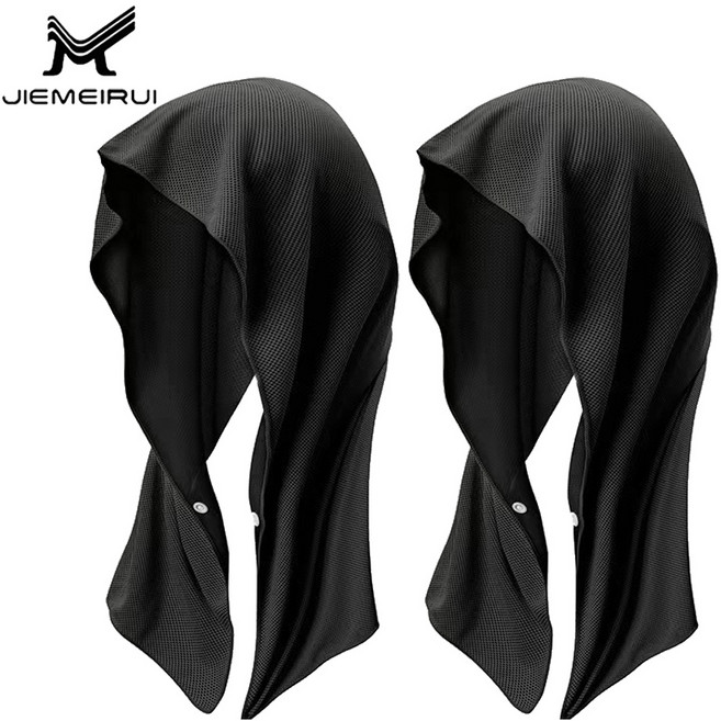 2개 자외선차단 쿨두건 스포츠 냉감 후드 쿨타올 여름 운동 작업 수건, 블랙2개