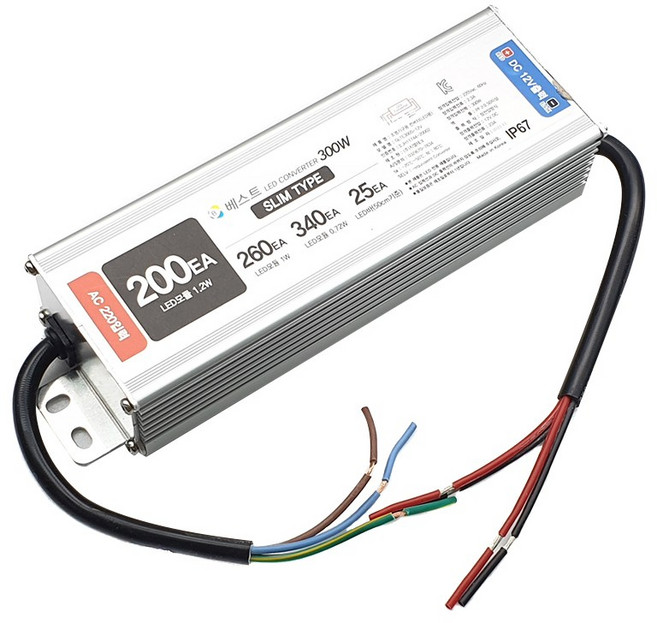 BEST 국산 방수형 LED 안정기 SMPS 300W DC12V, 1개