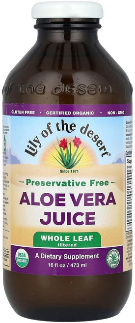 Lily of the Desert Aloe Vera Juice Whole Leaf Filtered 16 fl oz 473 ml, 1개, 473ml - 쿠팡
