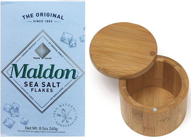 말돈 고메 바다 소금 플레이크 8.5온스 상자 1개. RJ Maldon Gourmet Sea Salt Flakes One 8.5oz Box. Also Includes One, 1개, 240g