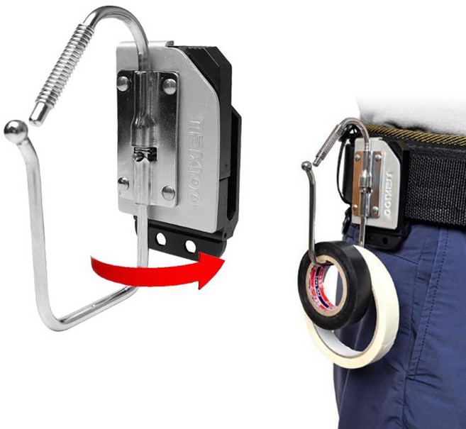 카자리코 다용도 공구걸이 작업용 공사 망치걸이 홀더 벨트클립형 테이프 수납, 1개