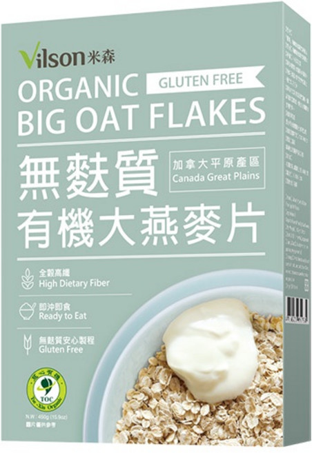 米森 有機無麩質大燕麥片, 1個, 1盒