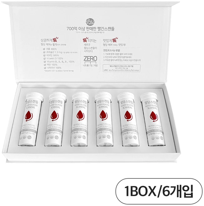 기능성 혈당케어 발포정 혈당스캔들, 6개, 10정 - 쿠팡