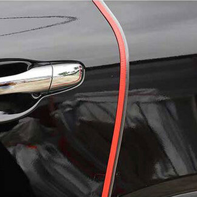 차량용 윈드확장형 도어클립, 8m셋트 레드+고무망치