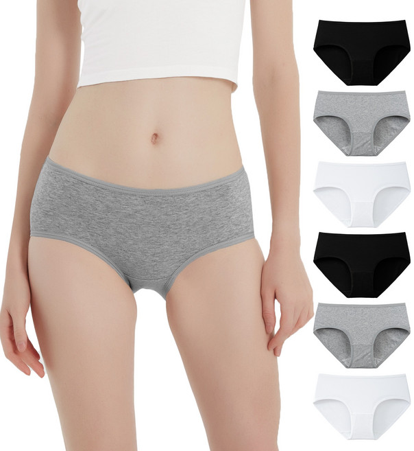 innersy 여성용 중앙 면 팬티 6개 세트 기본