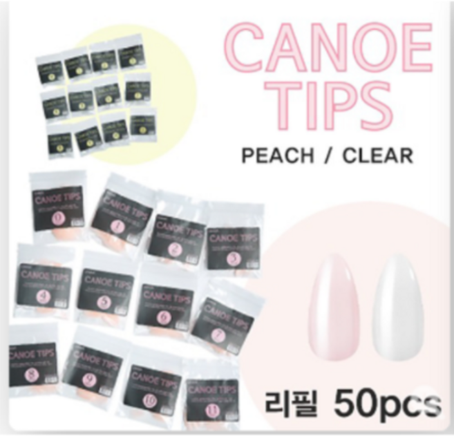 다이아미 카누 네일팁 리필 50p, 1개, 피치 8호