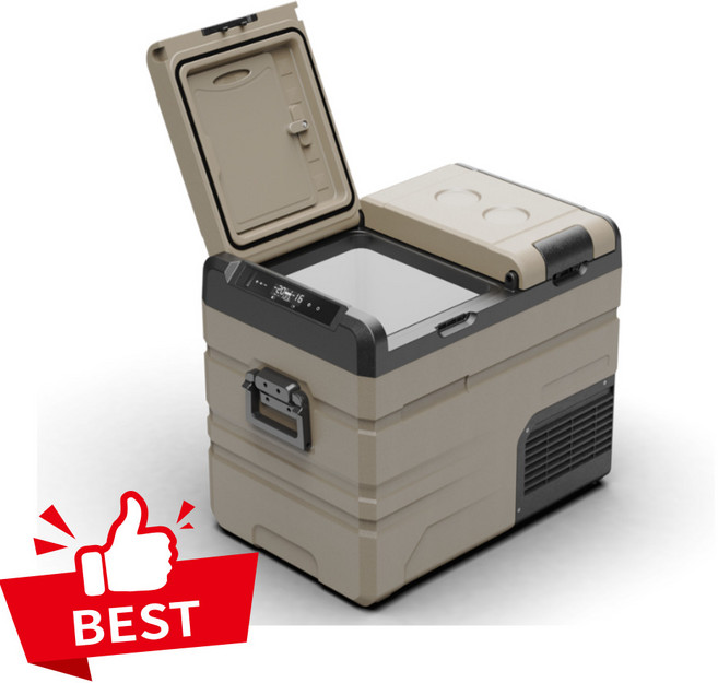 휴쿨 양문형 차량용 냉장고 쿨러 이동식 캠핑용 캠핑 휴대용 차박 대용량, 듀얼도어 45리터