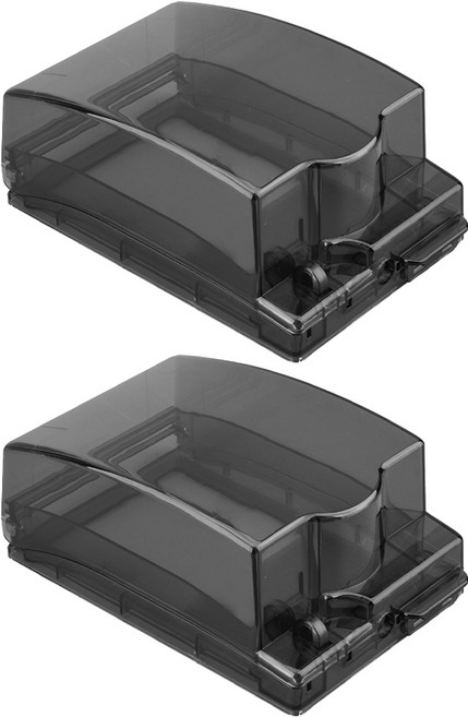 투데이리빙 방수 안전 콘센트 커버 야외 외부 누전 차단 케이스 무타공 욕실 화장실 방우 보호 플러그 덮개 세로형 침실 안심 대형 전기 마개, 2개, 블랙