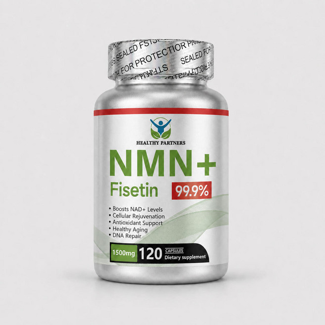 HEALTHY PARTNERS NMN+피세틴 1000mg 고순도 99.9% 니코틴아미드 NAD, 120정, 5개