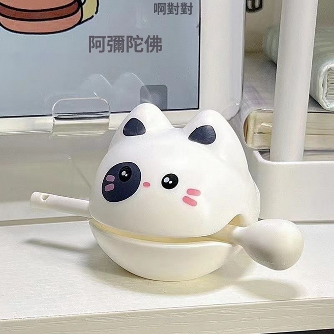 解壓木魚 可愛佛系, 1個, 白貓款