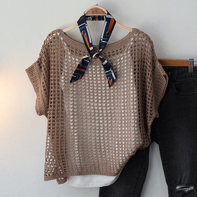 스카이코코 여성 여름 커버룩 킨더망사니트