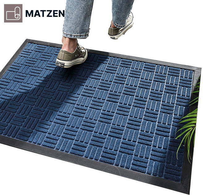 매트젠 직각무늬 업소용 현관 매트 발판 깔판 신발털이 아파트 출입구 사무실, 직각매트 블루, 1개
