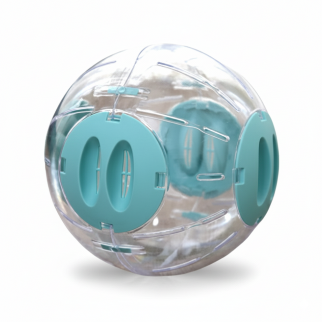 倉鼠運動跑球 透明防滑倉鼠玩具 奔跑鼠運動用品, 1個, 1顆-藍(16公分)大, 淺綠藍/淺藍色