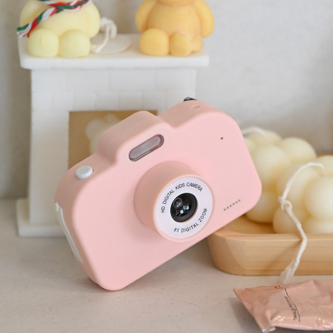 토이토 4세대 어린이 미니 토이 디지털 카메라 키즈 C타입 SD카드, 1개, 핑크