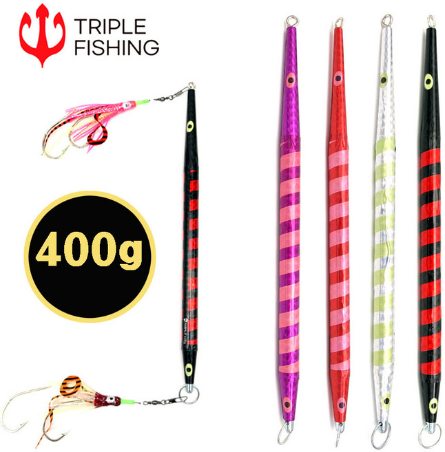트리플 스피드 롱 봉메탈 대구 방어 부시리 메탈 야광 봉돌 추 400g