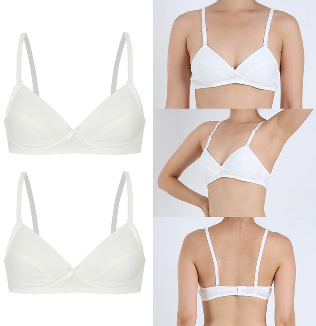 이너쿠키 아동 노와이어 AAA컵 2단계 브라 2매