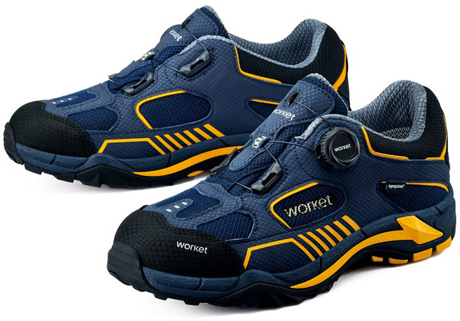 워킷 안전화 네이비 옐로우 방수 다이얼 4인치 경량 가벼운 발편한 작업화