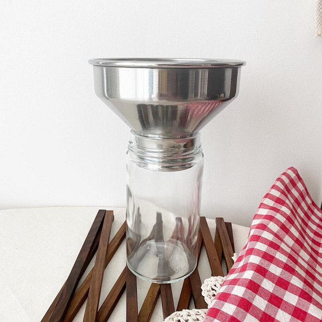 소분용 스텐 깔대기 입구가 넓은 깔때기 (수제청이나 잼 또는 곡류 소분) 안젤라스, 1P, 1개