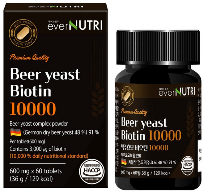 에버뉴트리 독일산 맥주효모 비오틴 10000, 1개, 60정