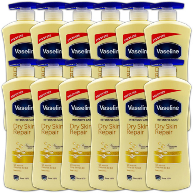 바세린 인텐시브 케어 드라이 스킨 리페어 로션, 600ml, 12개