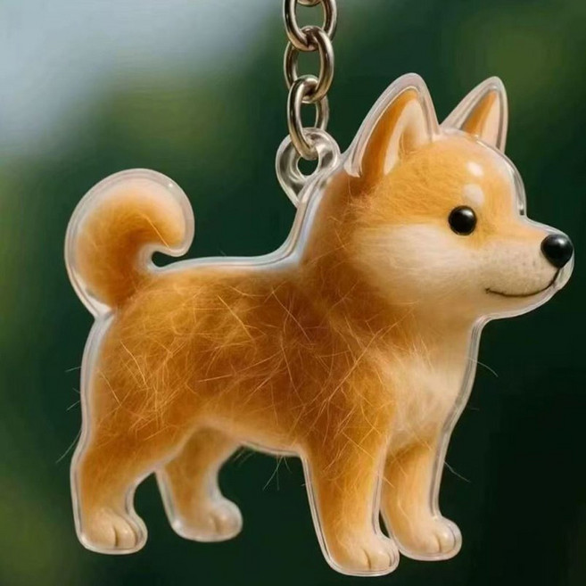 디에르니 강아지 털 보관 키링 투명 캡슐 반려견 펫로스 메모리얼 키홀더, 1개, 시바st