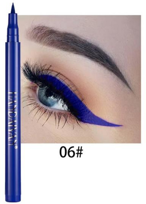 Handaiyan-12 색 방수 아이라이너 젤 펜슬 화이트 옐로우 블루 브라운 아이 펜 오래 지속되는 메이크업, 06 06, 1개