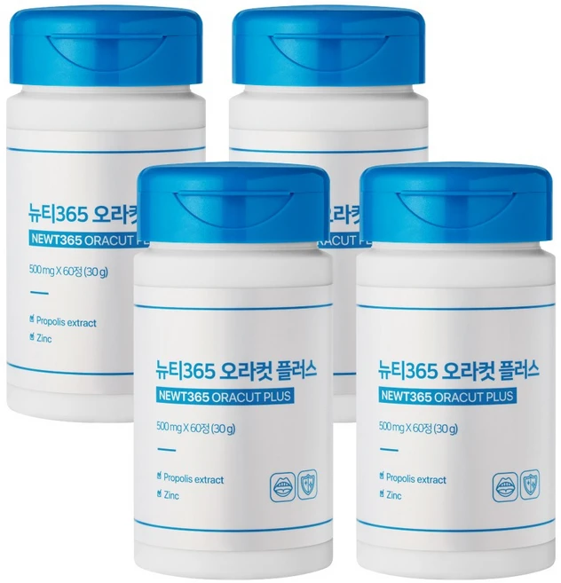 뉴티365 프로폴리스 오라컷 플러스 30g, 60정, 4박스 - 쿠팡