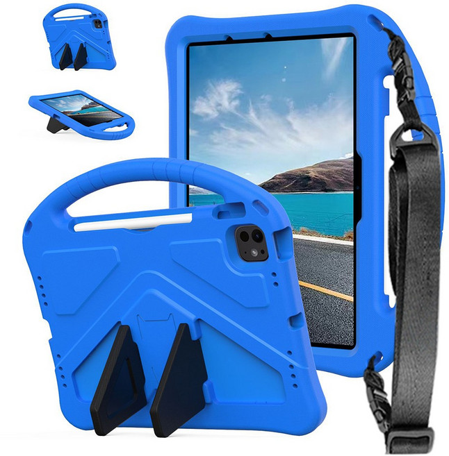 스냅케이스 아이패드 메가윙 에바폼 케이스 어깨끈 포함, 블루, 1개