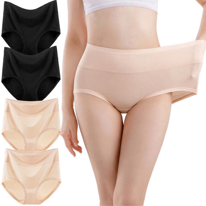핑크셀럽 빅사이즈 하이웨스트 쭉쭉 모달 팬티 4종세트