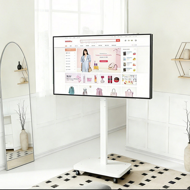 콜콜러브 모니터 거치대 높이 조절 이동식 TV 받침대 가로세로 화면 10-43인치TV 이동식거치대, 1개, 화이트