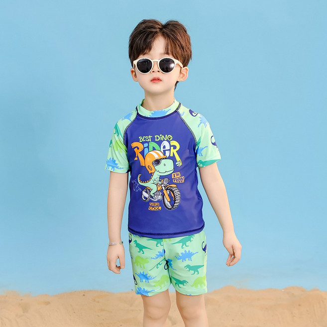 스타빈 남아용 수영복 상하의 + 모자 세트