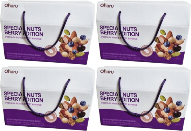 오하루 견과류 자연가득 스페셜견과 베리에디션 4박스 80봉, 80개, 20g