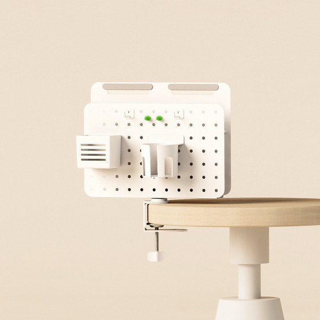 엔산마운트 PEG-LAPTOP(B/W) 페그보드 무타공 책상고정 타공판, 화이트, 1개