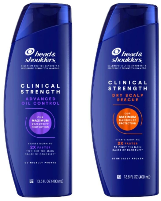 헤드앤숄더 클리니컬 스트렝스 어드밴스드 오일 컨트롤 샴푸 400ml + 드라이 스칼프 레스큐 샴푸 400ml, 1세트 - 쿠팡