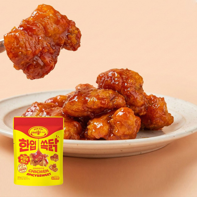 쿠즈락 한입쏙닭 핫치킨양념맛 닭강정 닭다리살 술안주 야식 간식