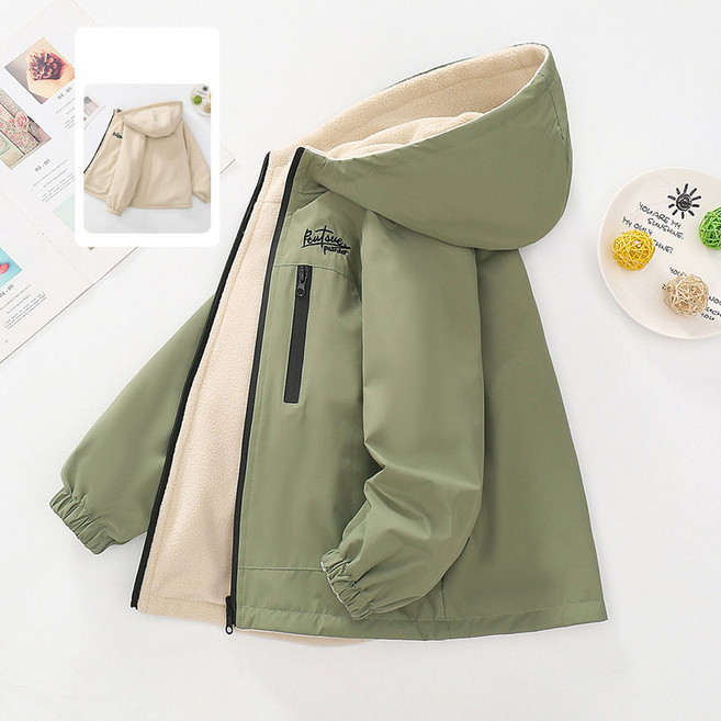 키즈 리버시블 양면 방수 기모점퍼 130-170