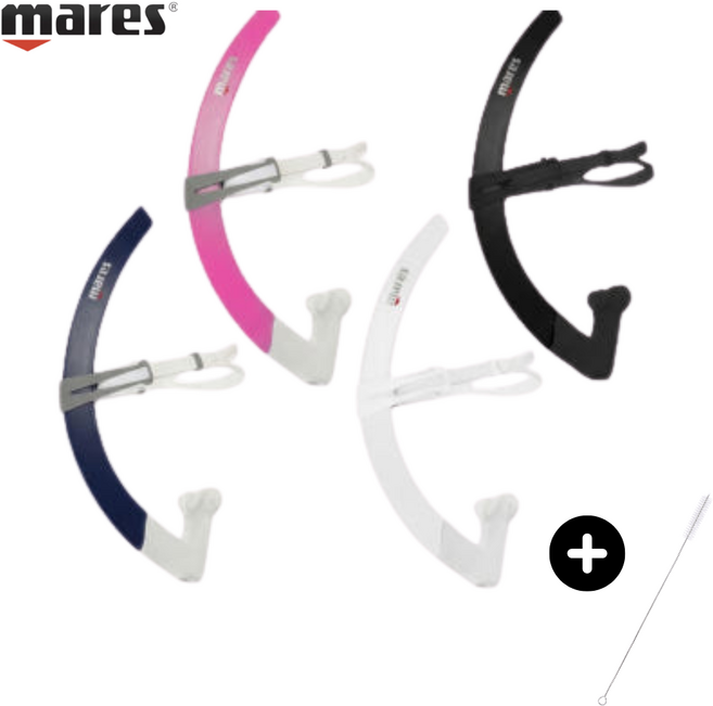 마레스 센터스노클 아쿠아엣지 + 리스트릭터캡 수영 훈련 트레이닝, 블랙