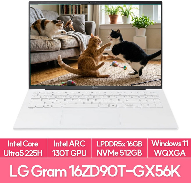 LG전자 2025 그램 Pro AI 16 WQXGA 코어Ultra5 애로우레이크, 에센스화이트, 16ZD90T-GX56K, 512GB, 16GB, WIN11 Pro