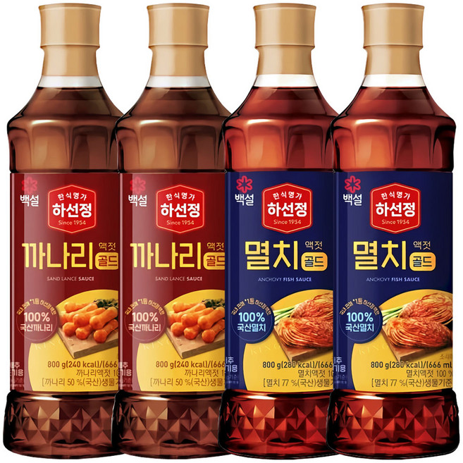 CJ제일제당 하선정까나리액젓800gx1개+하선정멸치액젓800gx1개, 2세트