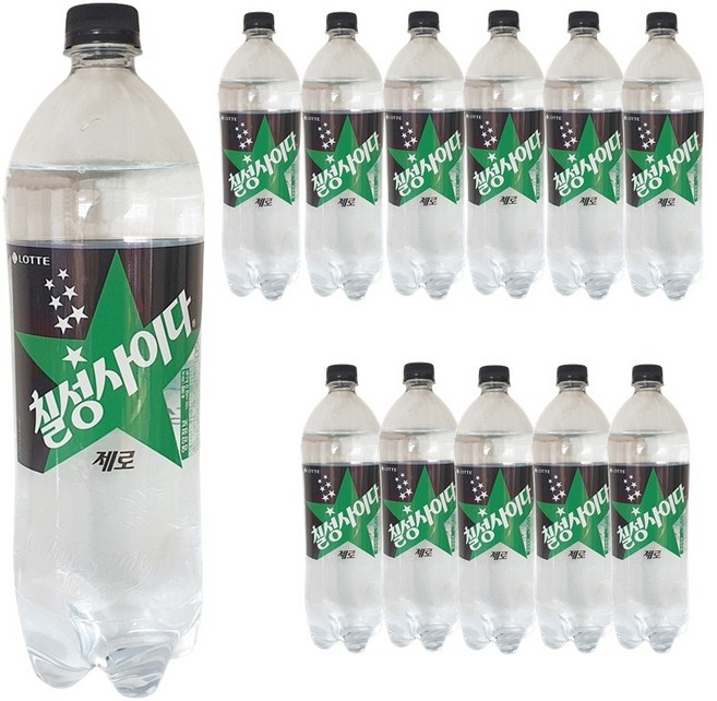 칠성사이다 제로 판매용 바코드있음, 12개, 1.25L